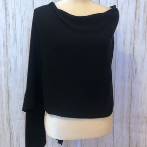 Black cashmere/silk blend cape/poncho